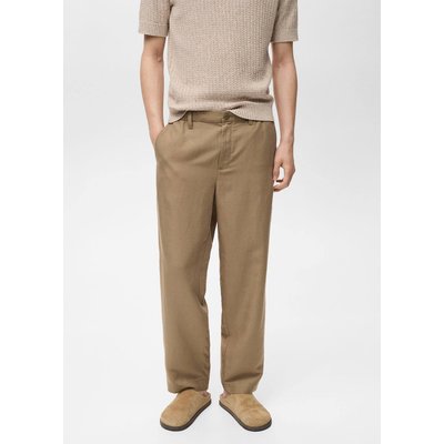 Pantalon lin taille élastique MANGO MAN