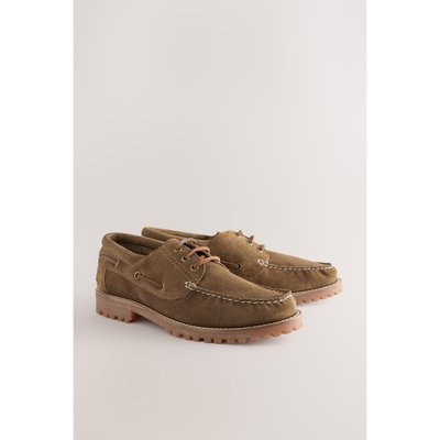 Chaussures bateau en cuir à semelle crantée NEXT