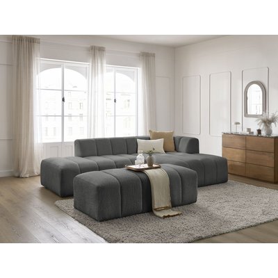 Canapé modulable 4 places en tissu bouclette avec pouf, ANNECY BOBOCHIC