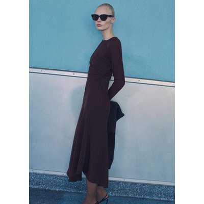 Robe midi taille drapée MANGO