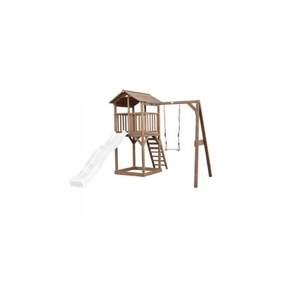AXI Beach Tower avec Balancoire Simple Marron Toboggan Blanc AXI HOUSE