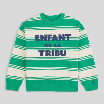 Sweat col rond motif lettres et message imprimé, BIO MONOPRIX