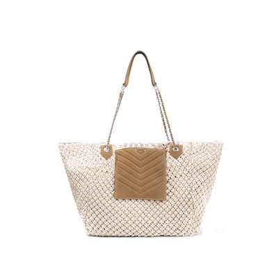 Sac cabas 1440 crochet cuir velours camel IKKS