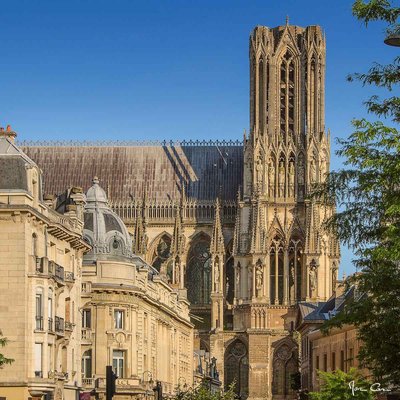 Tableau Mural Cathédrale De Reims Vue Du Côté ARCHITECTURE CEANOTHE