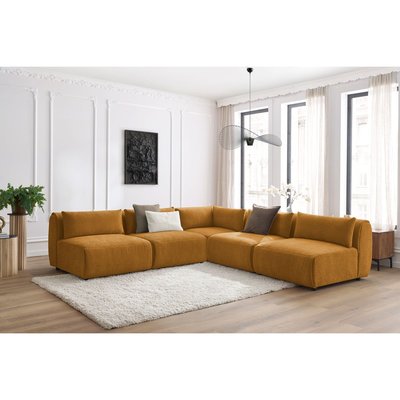 Canapé modulable 5 places en tissu texturé, JEANNE BOBOCHIC