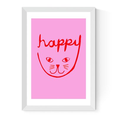 Happy Cat by Francesca Iannaccone Print EAST END PRINTS