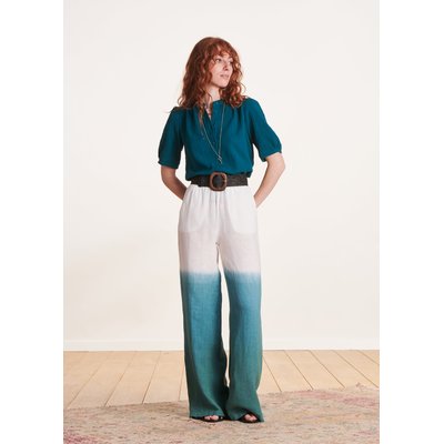 Pantalon évasé en lin taille haute LA FEE MARABOUTEE