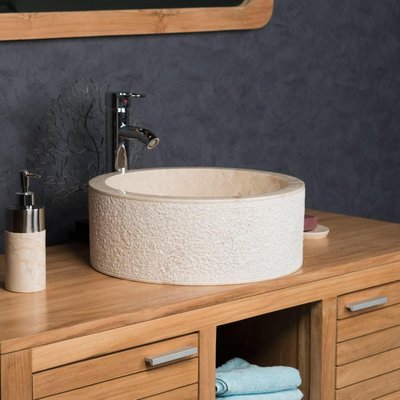 Vasque en marbre ronde 40cm ELBE WANDA COLLECTION