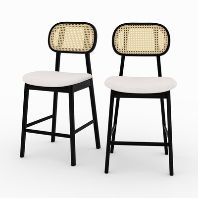 Lot de 2 chaises pour îlot central 64,5 cm en tissu - MARIA RENDEZ-VOUS DÉCO