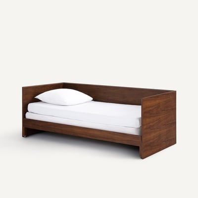 Lit banquette gigogne plaqué noyer, WORKING AM.PM