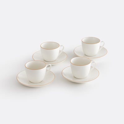 Lot de 4 tasses/sous-tasses à thé porcelaine, Malo LA REDOUTE INTERIEURS