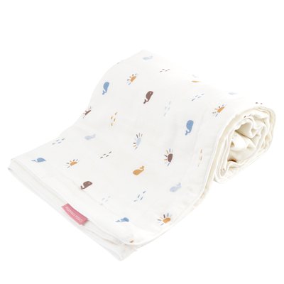 Couverture en lange coton bio MALO LITTLE CREVETTE