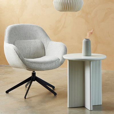 Table d'appoint ronde ø50 cm - Bois strié - MIRANO MAISON AUBERTIN