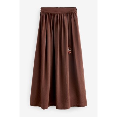 Jupe longue texturée avec ceinture à perles NEXT