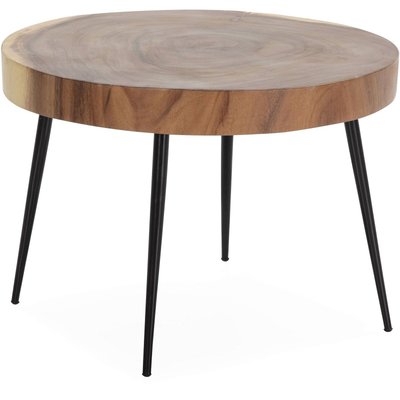 Table basse de jardin en bois de suar, ronde RECOLLECTION