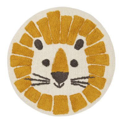 Tapis enfant rond en coton tufté LION GUY LEVASSEUR