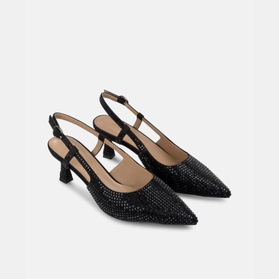 Chaussures à talons décolletées ornées de strass et fermées par une boucle ALMA EN PENA