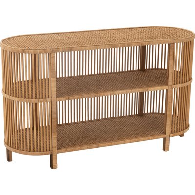 Table exo bambou rotin naturel design pour salon ou entrée RECOLLECTION