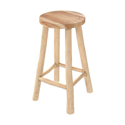 Tabouret pour îlot central 67 cm en teck (à l'unité) - IKA RENDEZ-VOUS DÉCO