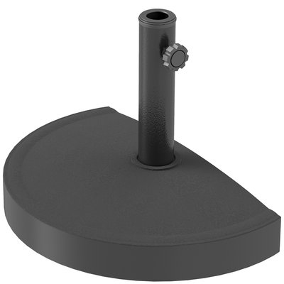 Pied de parasol demi-cercle poids net 9 Kg résine métal noir OUTSUNNY