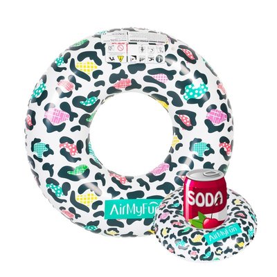 Bouée Gonflable XXL et Porte Boisson  Evasion Leopard AIRMYFUN
