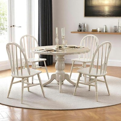 Ensemble salle à manger blanc - scandinave (5 pièces) TENA PIER IMPORT