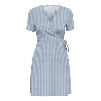 Wickelkleid aus gestreiftem Leinen-Mix ONLY PETITE