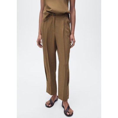 Pantalon mélange de lin pinces MANGO
