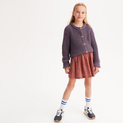 Jupe courte avec smocks, imprimé fleurs LA REDOUTE COLLECTIONS