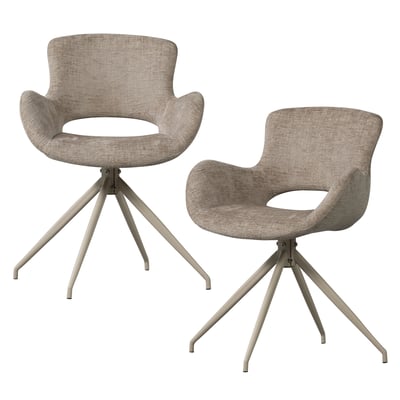 Lot de 2 chaises de table en velours ELIVA WOOOD