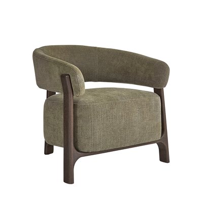 Fauteuil en bois massif et tissu  HENRI BERAH GETAH