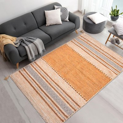 Tapis kilim fait main en coton motif ethnique TIVE UN AMOUR DE TAPIS