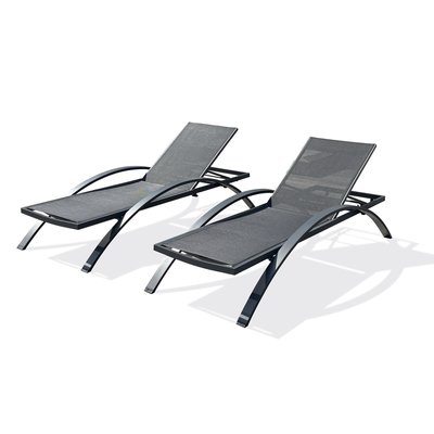 Lot de 2 bains de soleil textilène BARCELONA DCB GARDEN