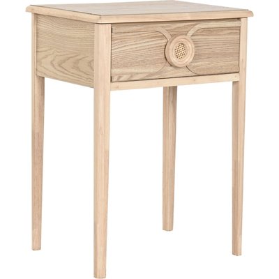 Table de chevet romantique en bois naturel avec tiroir élégant RECOLLECTION