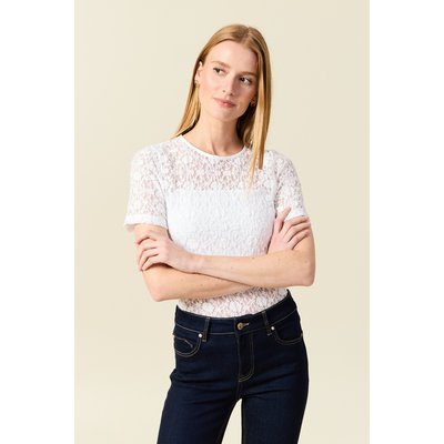 T-shirt cintré col rond dentelle BONOBO