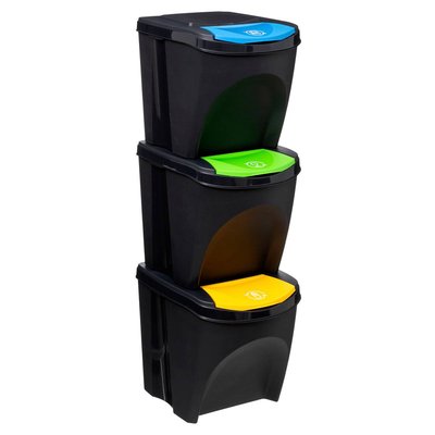 Lot de 3 poubelles de tri 25L 5FIVE SIMPLY SMART