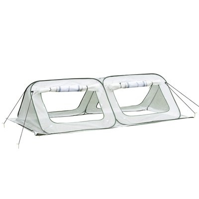 Serre à tomates pop-up 4 portes + 4 fenêtres zippées enroulables sac transport PE blanc vert OUTSUNNY