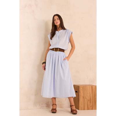 Jupe midi à rayures en coton VOILE Maison 123