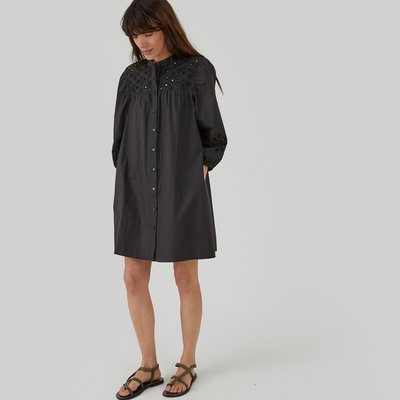 Платье короткое на пуговицах с английской вышивкой LA REDOUTE COLLECTIONS