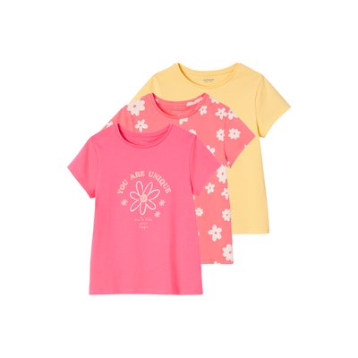 Lot de 3 T-shirts assortis détails irisés VERTBAUDET