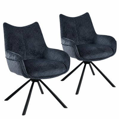 Chaise pivotante en tissu avec accoudoirs (lot de 2) IENA PIER IMPORT