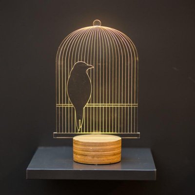 Lampe bulbing bird 3d à lumières led STUDIO CHEHA 