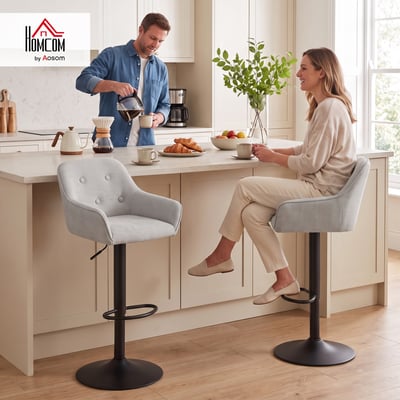 Tabouret de bar Chenille (100 % polyester) HOMCOM