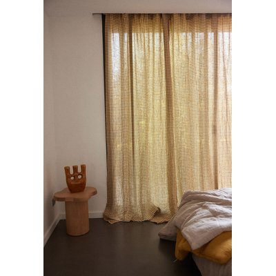 Rideau en lin lavé imprimé, VICHY GABRIELLE PARIS