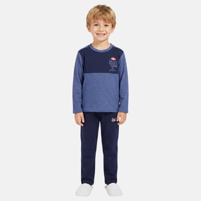Pyjama à empiècements contrastés, col rond et manches longues COOL KIDS LEE COOPER