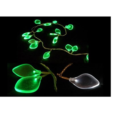 Guirlande lumineuse feuilles givrees vert DOUCEUR D'INTÉRIEUR