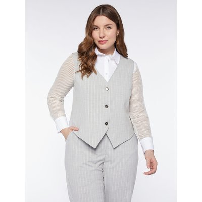 Gilet en tissu à fines rayures, une tendance de la saison FIORELLA RUBINO