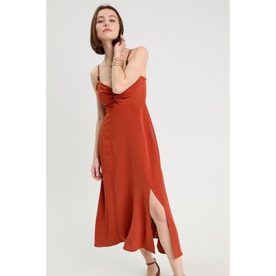 Robe longue évasée fendue CACHE CACHE