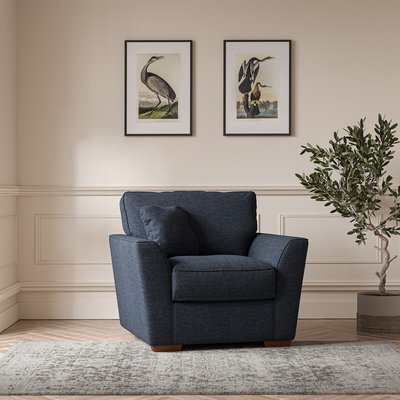 Florence Soft Brushed Armchair with Dark Brown Wood Legs SO'HOME