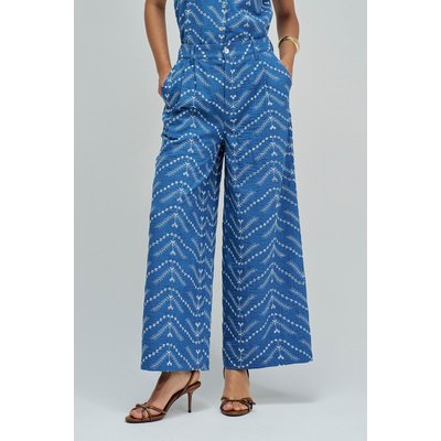 PANTALONS CHINO CROPPED WIDE AVEC BRODERIES SALSA JEANS